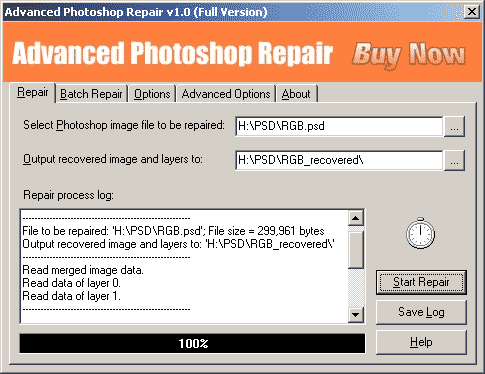 Advanced Photoshop Repair Screenshot
